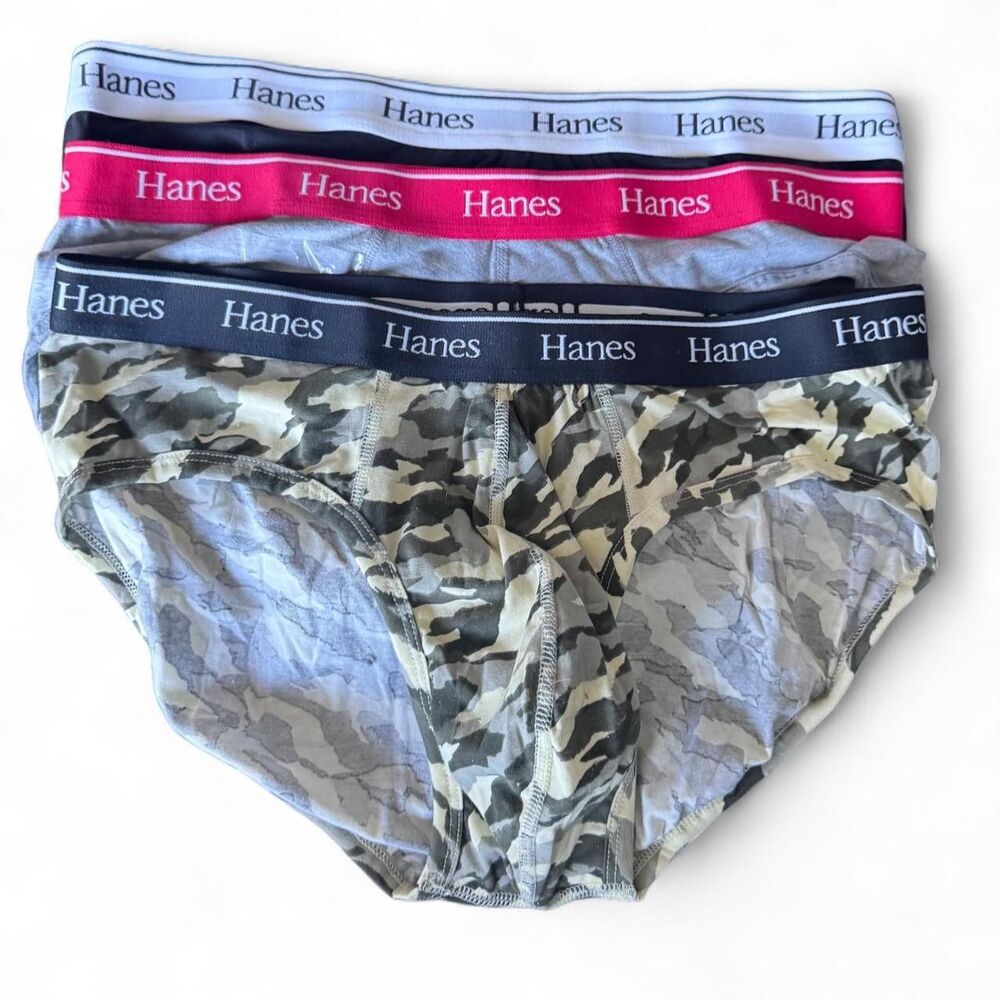 Men's 2XL Hanes Briefs 3-Pack Cool & Breathable Stretch Brief Underwear